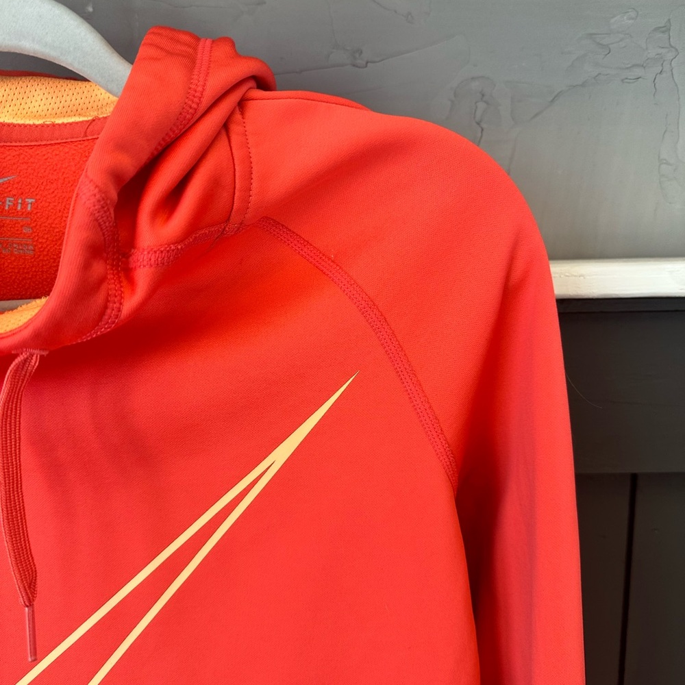 Nike Dri Fit Pullover Hoodie Womens Medium Ember Glow Swoosh Training sz S - Picture 6 of 11